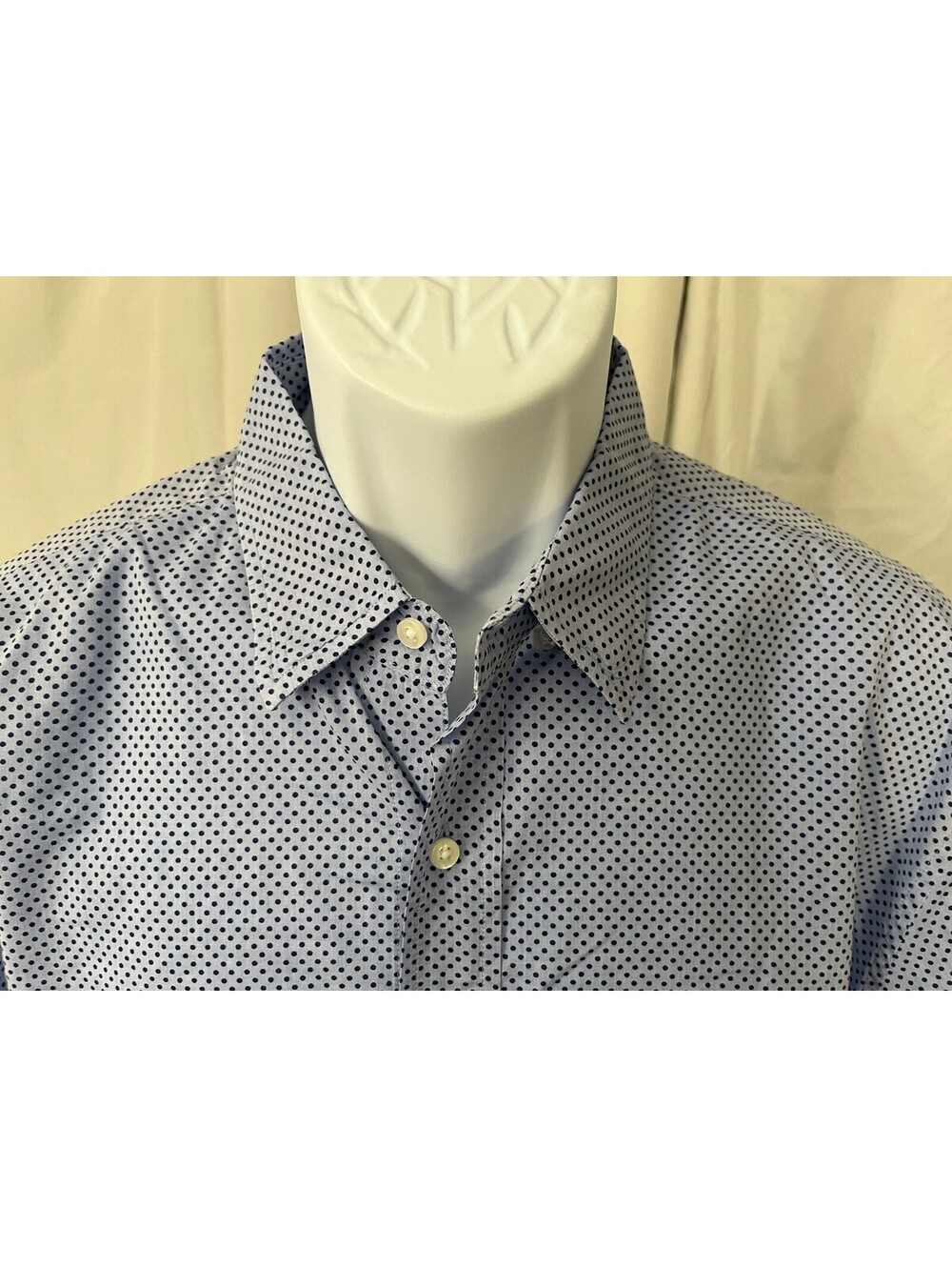Frank & Eileen Men's Blue Dots Finbar Long Sleeve Shirt Summer Large L
